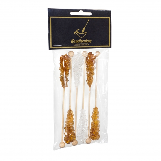 6 db hosszú, fehér és barna kandispálca