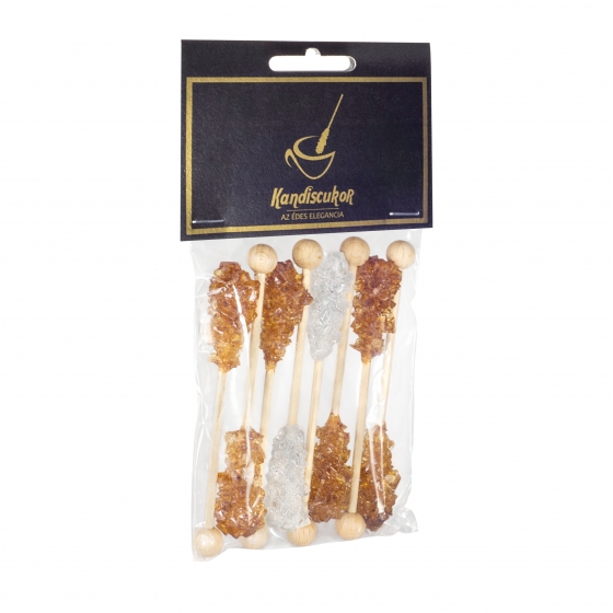 8 db rövid, fehér és barna kandispálca