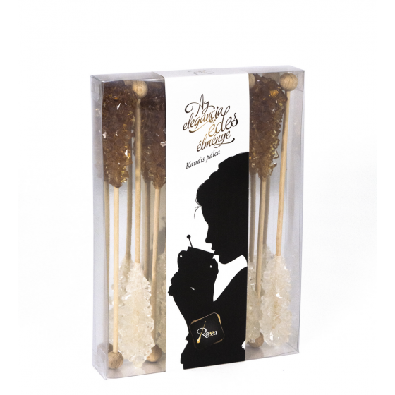 Hosszú, fehér és barna kandispálca maxi dobozban