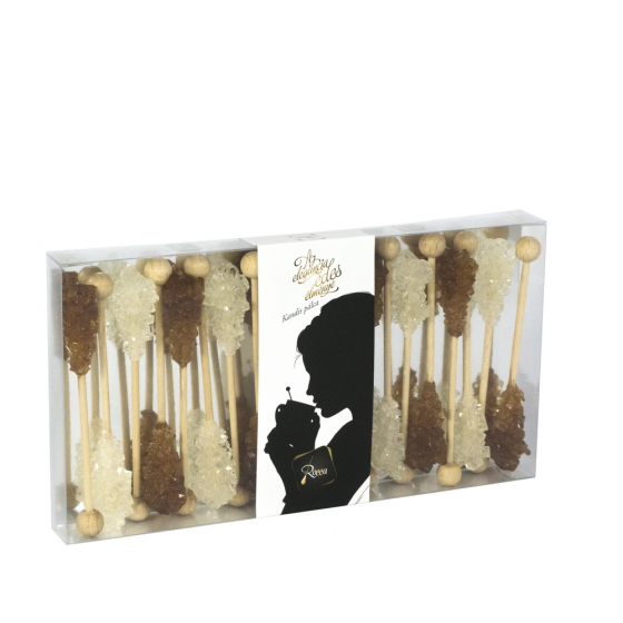 Rövid, fehér és barna kandispálca mini plusz dobozban