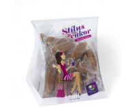 Barna színű, tealevél alakú formacukor boríték dobozban