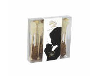 Rövid, fehér és barna kandispálca mini dobozban