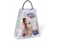 Fehér színű, tealevél alakú formacukor kis táskában