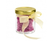 Magentalila színű tortadíszítő kristály csavaros üvegben