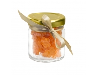 Narancssárga színű tortadíszítő kristály csavaros üvegben